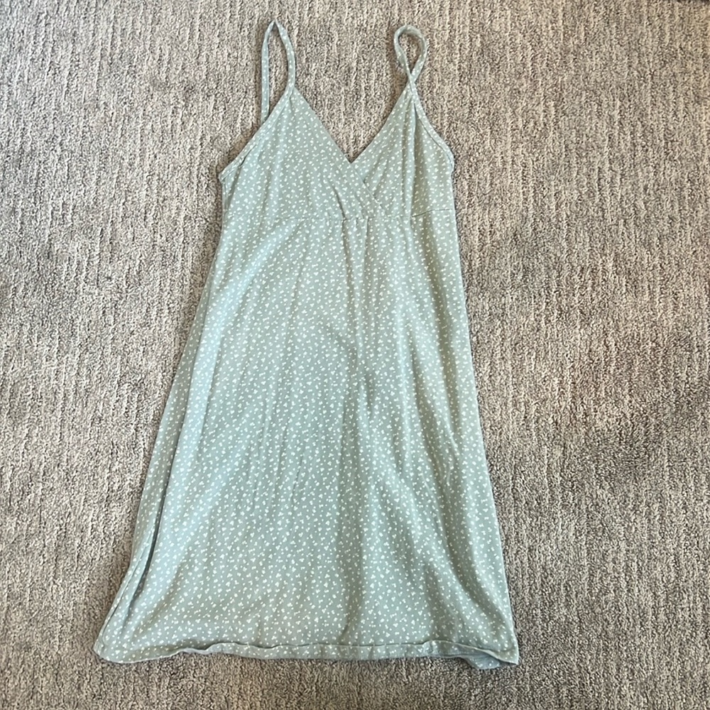 Brandy Melville Sage Green Floral Mini Dress